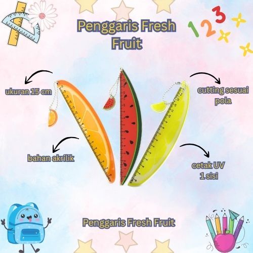 

Penggaris motif buah/ Penggaris Buah/ Penggaris Fruit/ Penggaris Fresh Fruit/ Penggaris