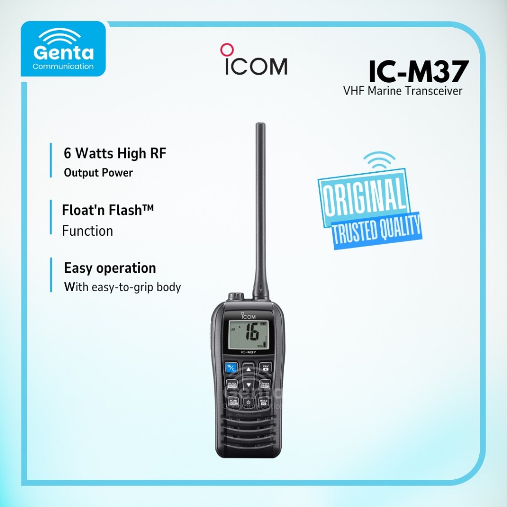 HT ICOM IC-M37 /ICOM IC M37 / IC M37 VHF Marine Transceiver HT VHF MARINE ICOM IC M37 GARANSI BARU O