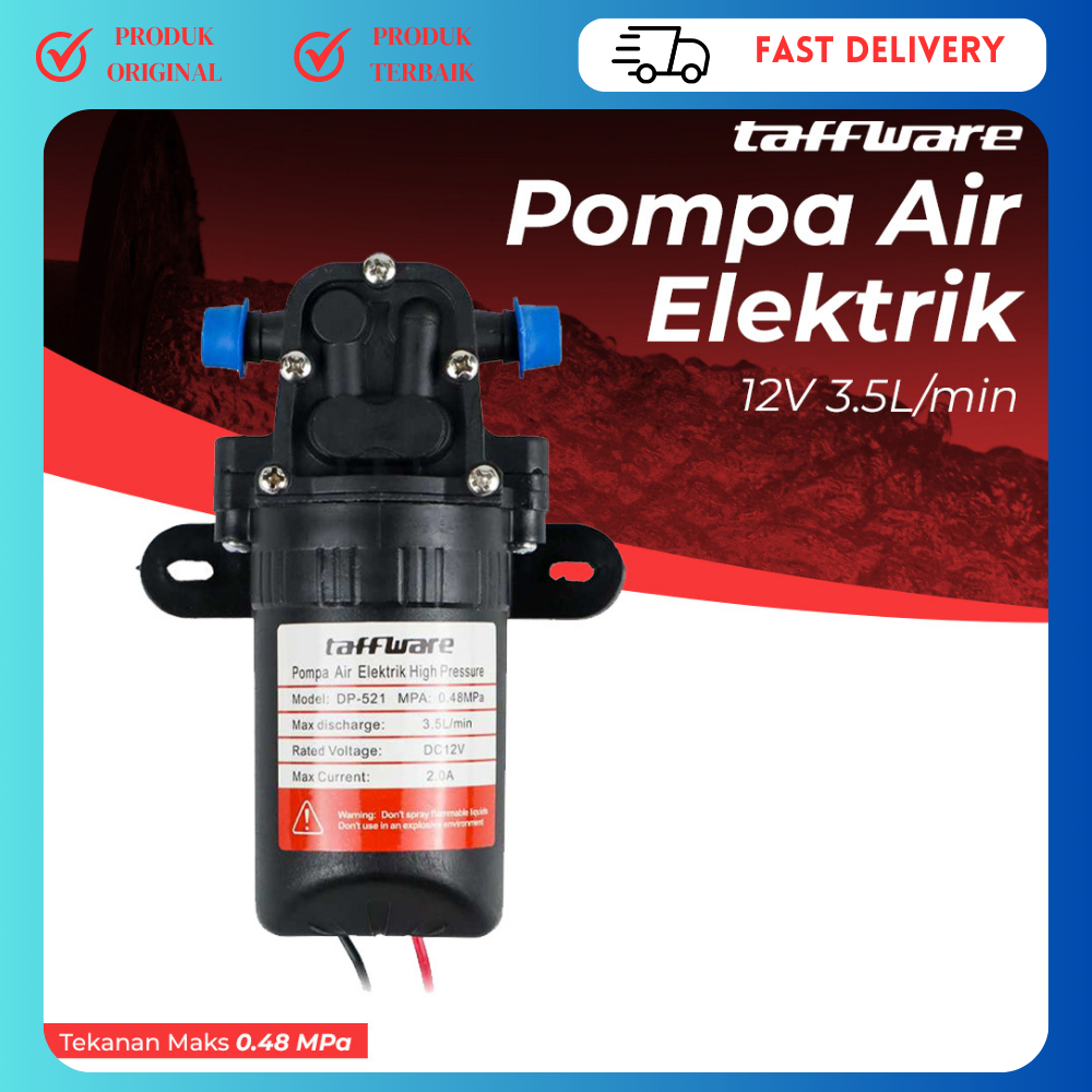 Taffware Pompa Air Elektrik High Pressure Water Pump 12V 3.5L/min