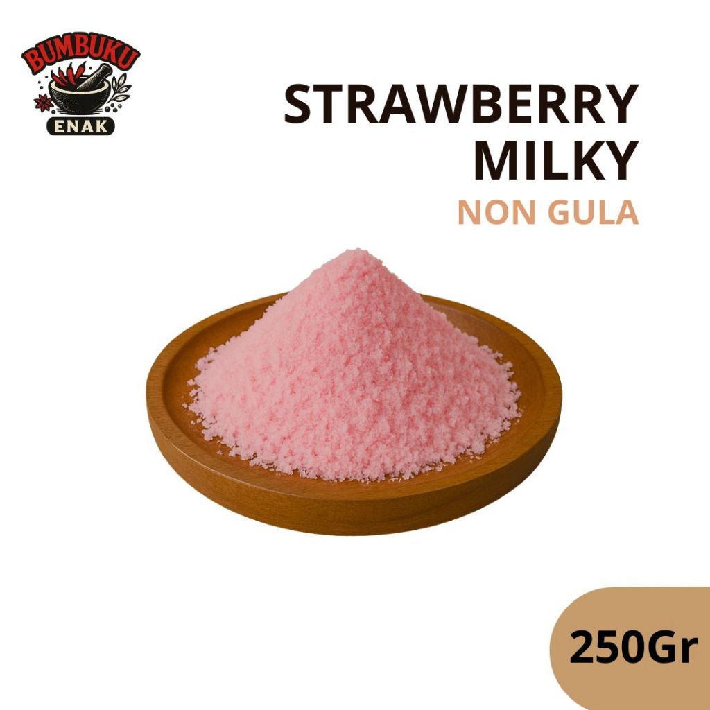 

Bumbu Tabur Non Gula Rasa Strawberry Milky 250gr – Bubuk Minuman Buah Susu, Creamy & Sehat