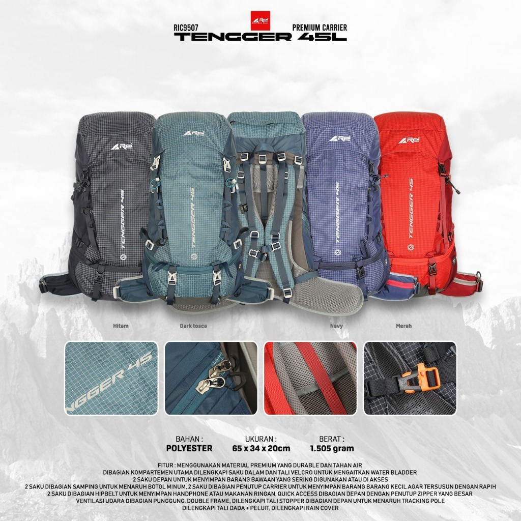 Tas Gunung / Carrier Premium Tengger 45 Liter Arei Outdoorgear
