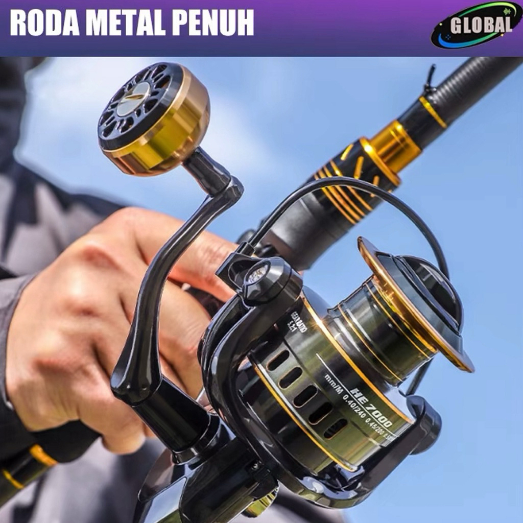 REEL SPINNING / REEL PANCING METAL TRISTAR HE 1000-6000 ( POWER HANDLE )