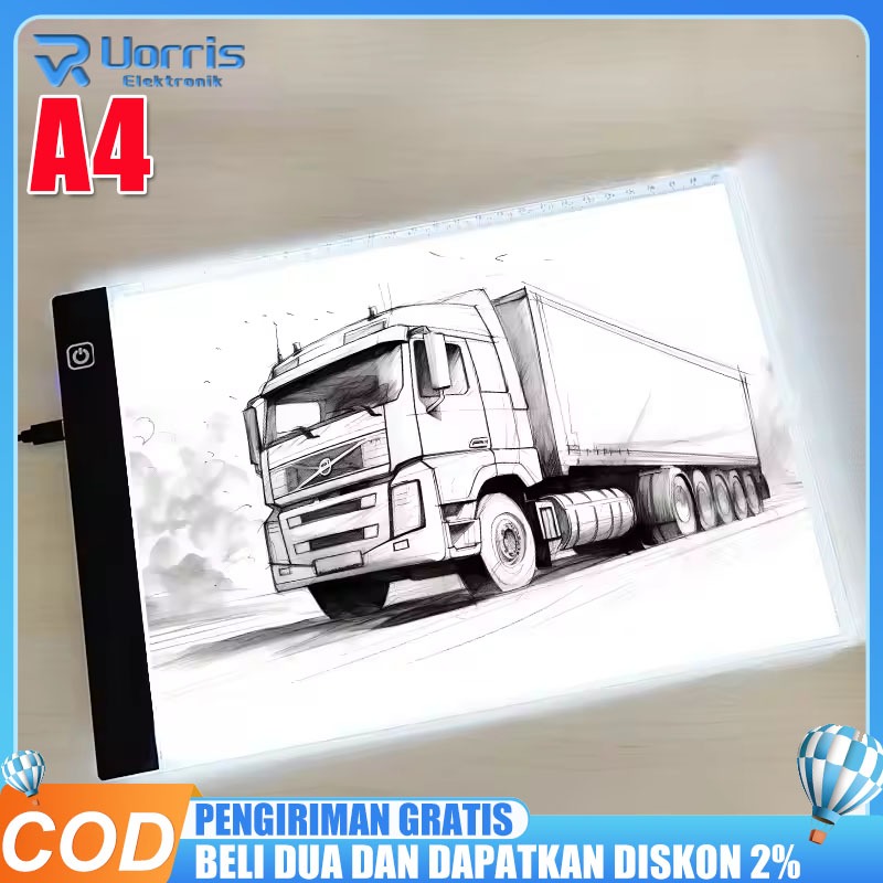 

A4 LED Drawing Tracing Board Stensil Board Papan Jiplak Gambar LED Anak & Dewasa Copy Board Papan LED Light Pad Ultra Slim