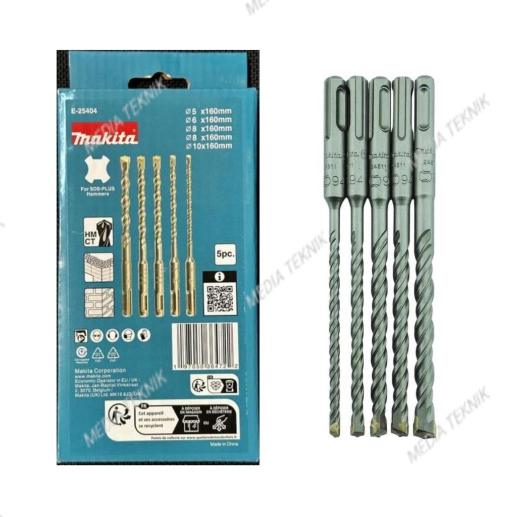 Mata Bor Beton Sds Plus Set 5 Pcs Makita E25404 5 - 10 mm