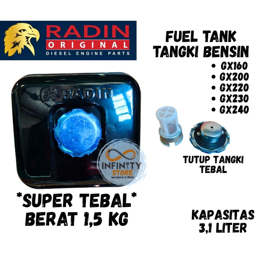 Fuel tank - Tangki bensin GX160 Gx200 Gx220 Gx240 Radin