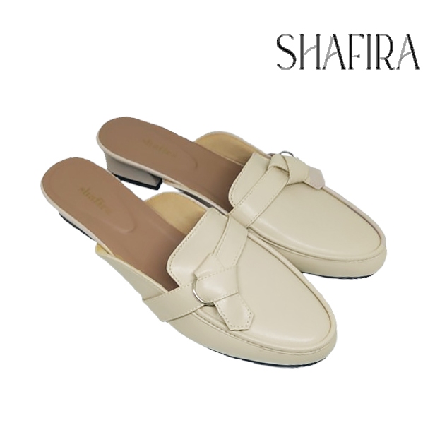 SHAFIRASTORE - Sandal Bustong Flat Wanita Sol Karet Sandal Bustong Wanita Terbaru Cream