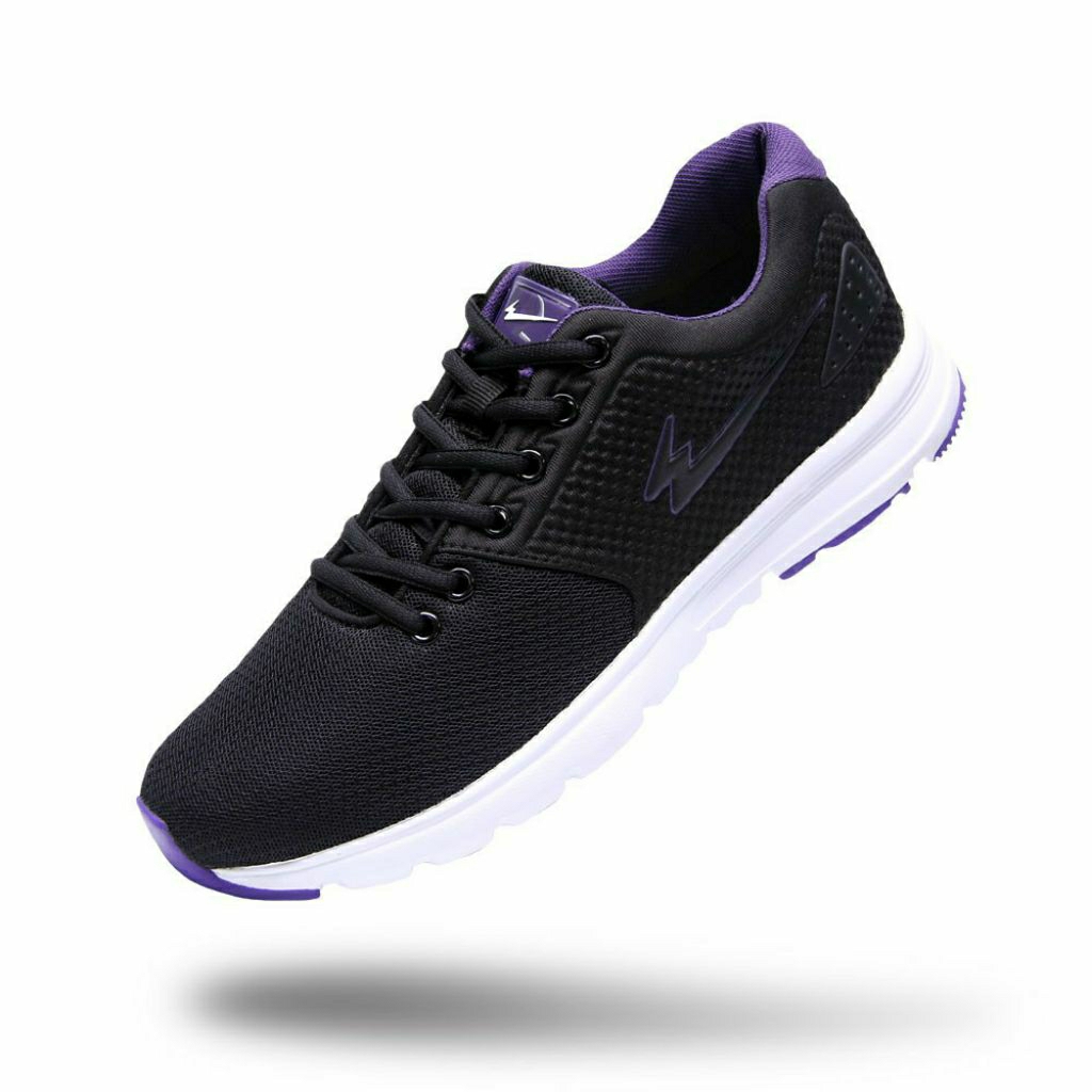 Eagle Hybrid Sepatu Olahraga Sports Running Sneakers Casual Pria Wanita Unisex Model Tali Black Purp