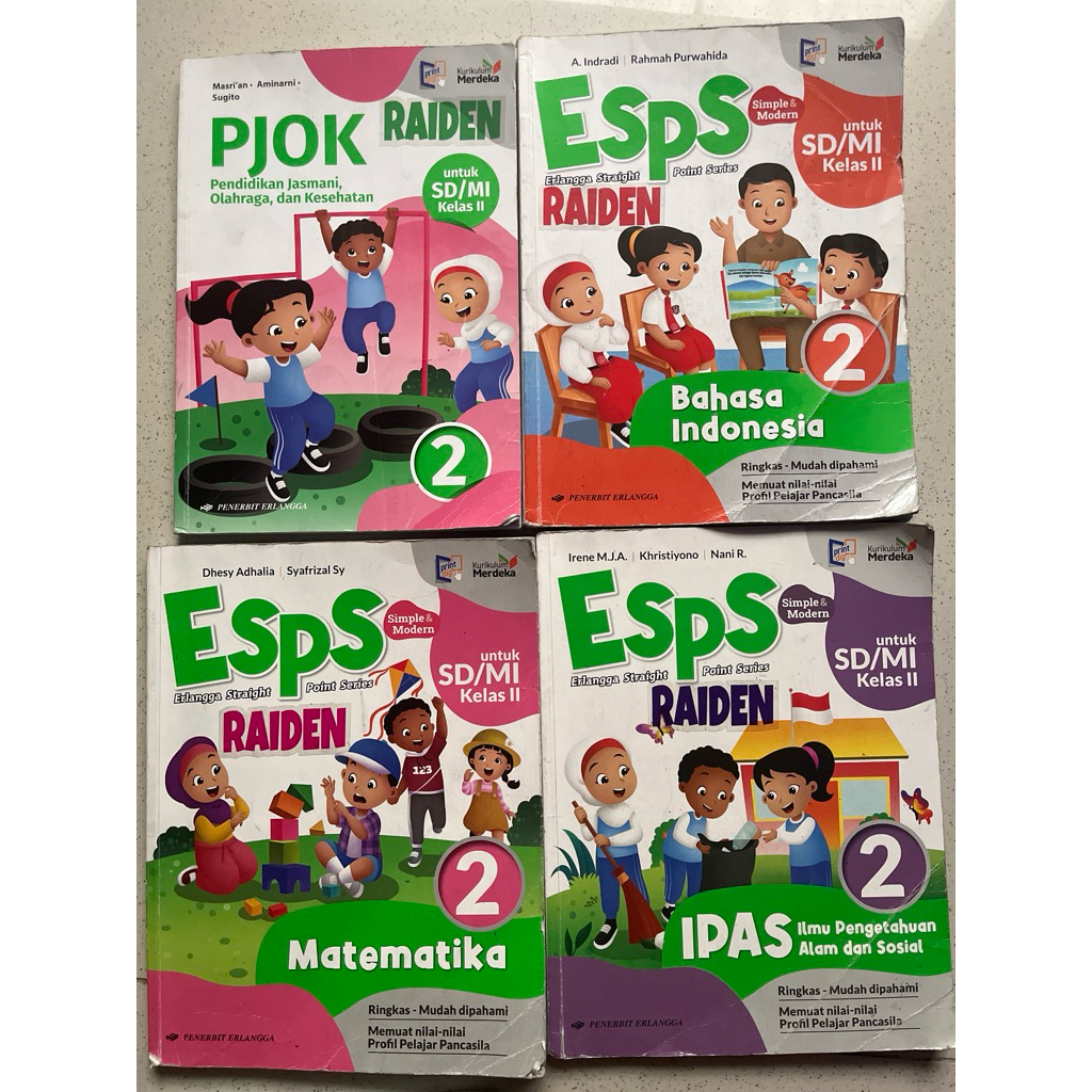 prelove buku kelas 2 ESPS erlangga bahasa indonesia pjok ipas matematika