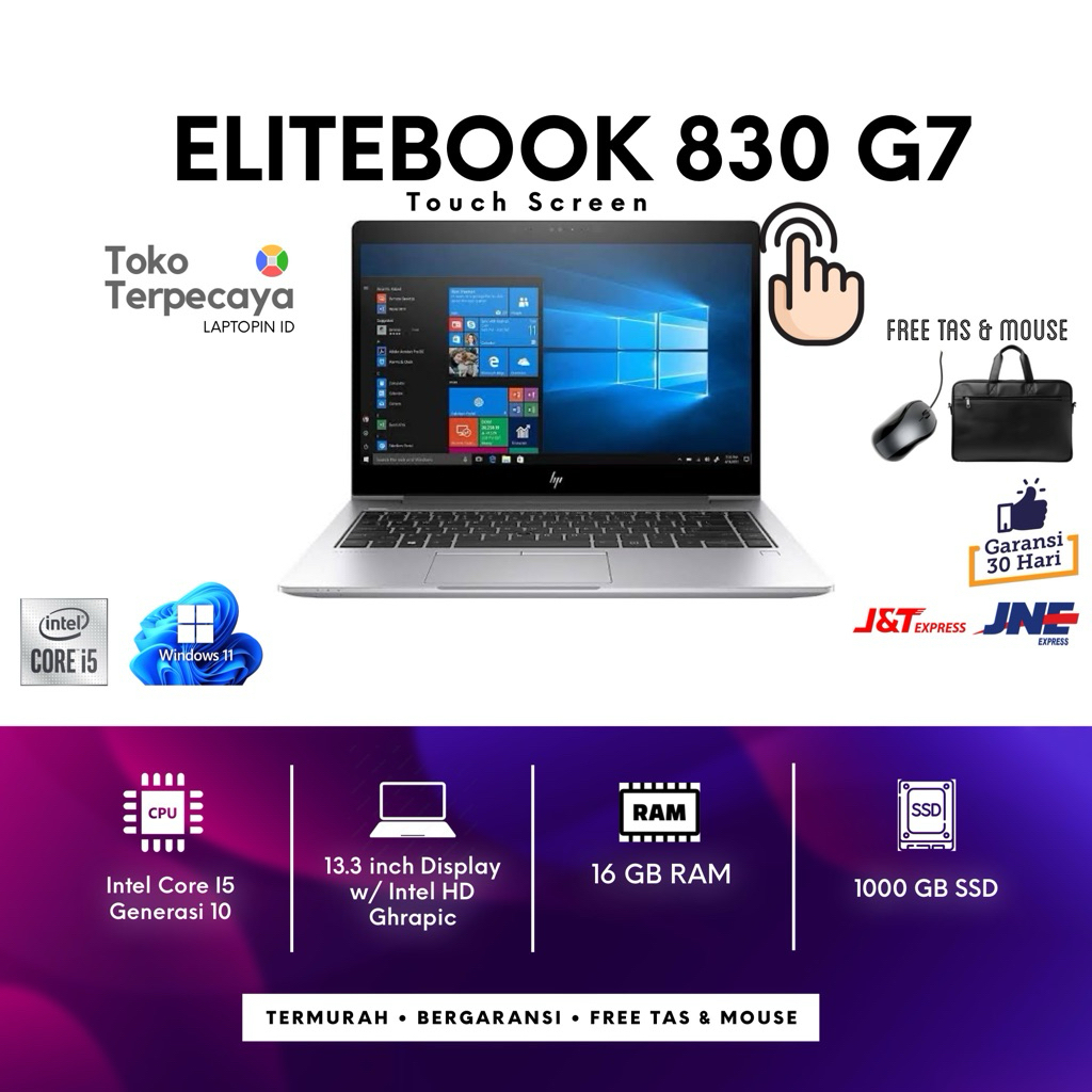 LAPTOP HP ELITEBOOK 830 840 G7 CORE I5 GEN 10 ORIGINAL SIAP PAKAI WINDOWS 10 MURAH GAMING THINKPAD G