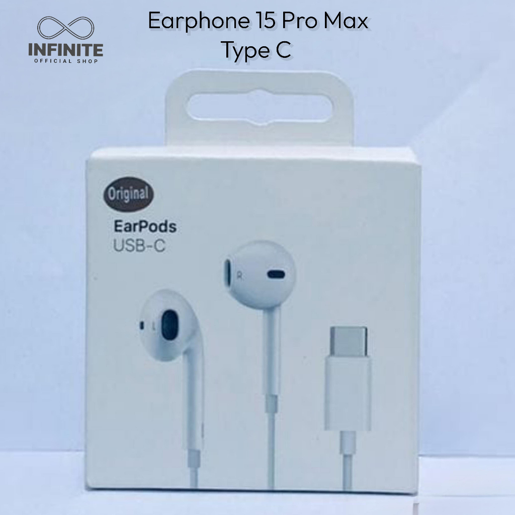 Earphone Headset Handsfree Kabel Iphone 15 Plus Pro Max Type C Extra Bass