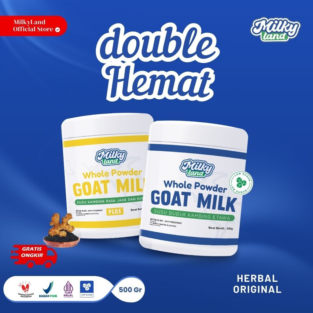 

Bundling Susu Kambing Etawa Herbal dan Original 500gr Milkyland