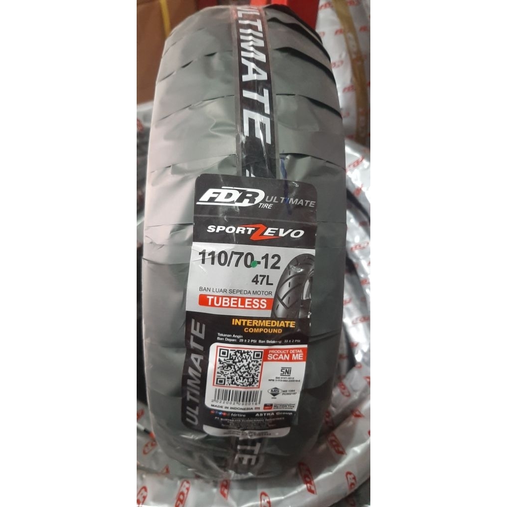 BAN FDR (ULTIMATE TIRE) SPORT ZEVO/ULTIMATE RING 12 TUBELESS