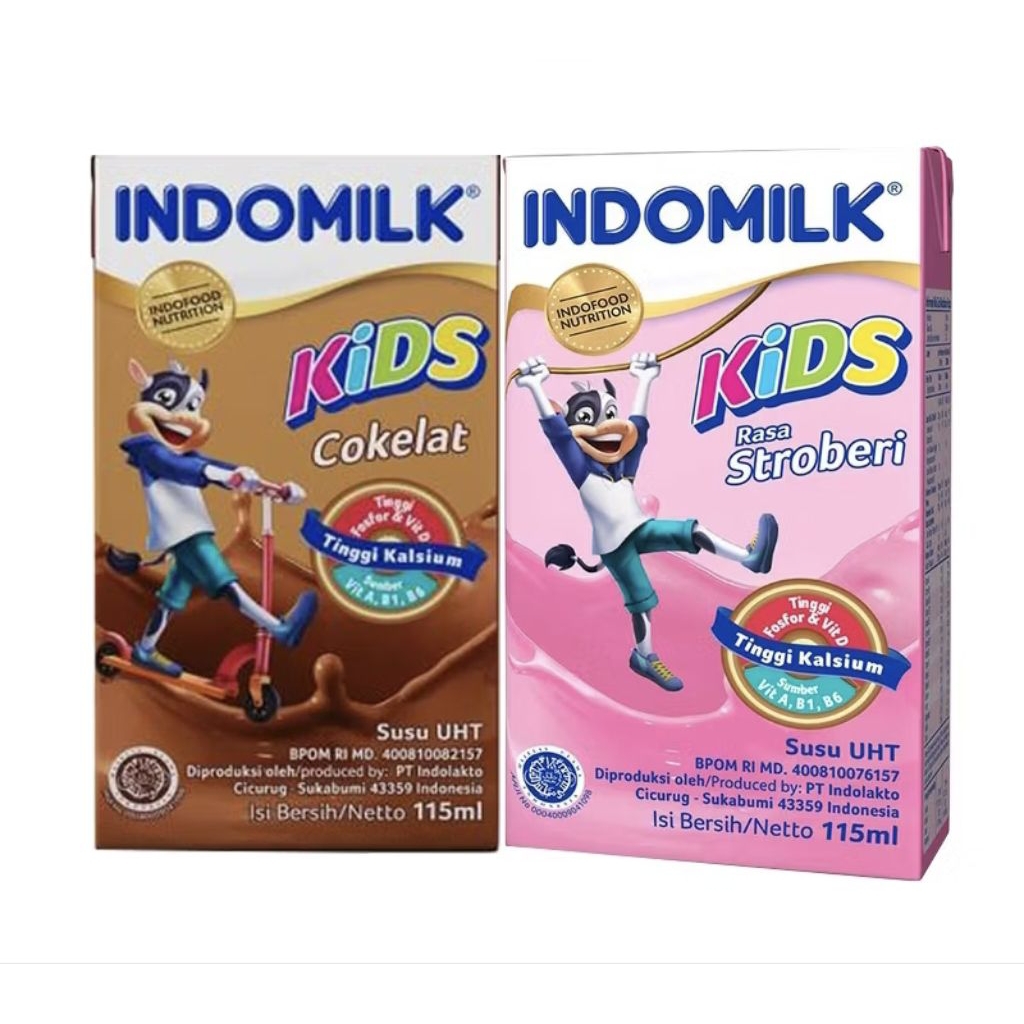

SUSU UHT INDOMILK KIDS 1 CTN 115ML VARIAN COKLAT & STRAWBERRY