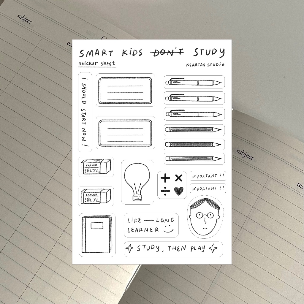 

Smart Kids Study Sticker Sheet by Keartas Studio