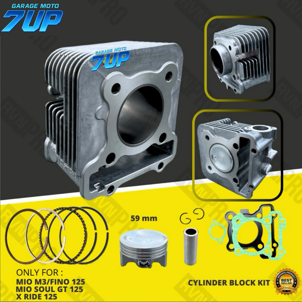 BLOK SEHER BORING BORINGAN PAKET BOREUP BORE UP MIO M3 FINO 125 MIO SOUL GT XRIDE 125 54,5MM//59MM