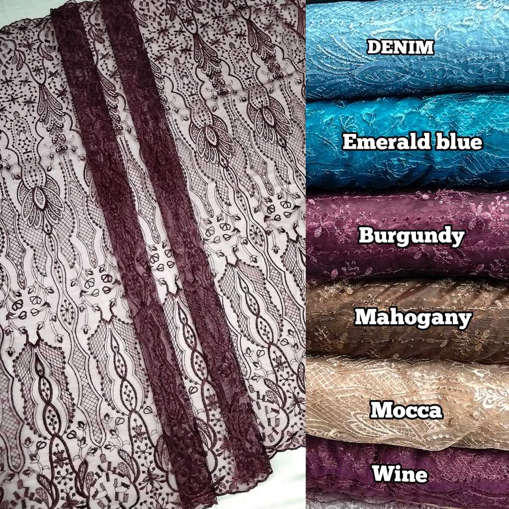 Kain Brokat Tile Bordir Tile Benang Timbul Tile Halus Tile murah