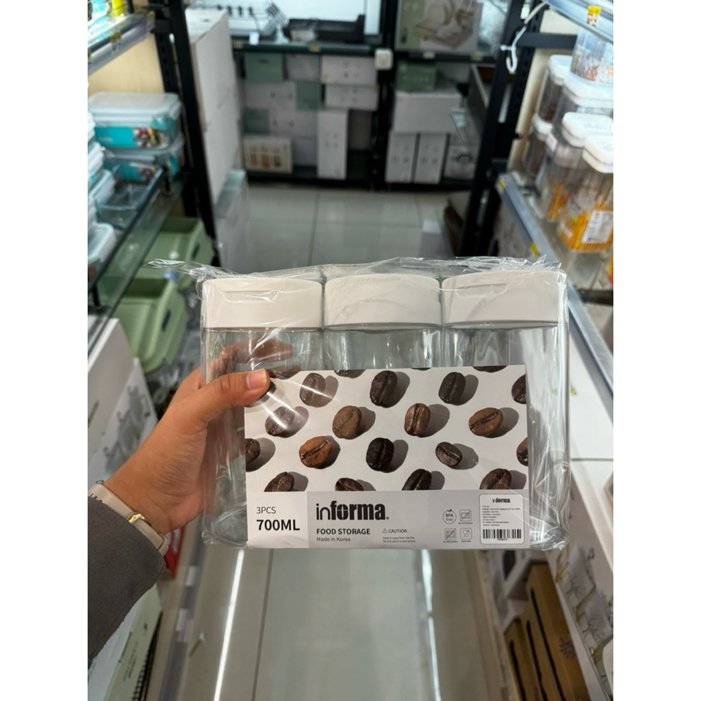 INFORMA TOPLES BENNET 700ml TEMPAT MAKANAN VALINA CANISTER SET OF 3 (TOPLES TEMPAT GULA TEH KOPI 1 S