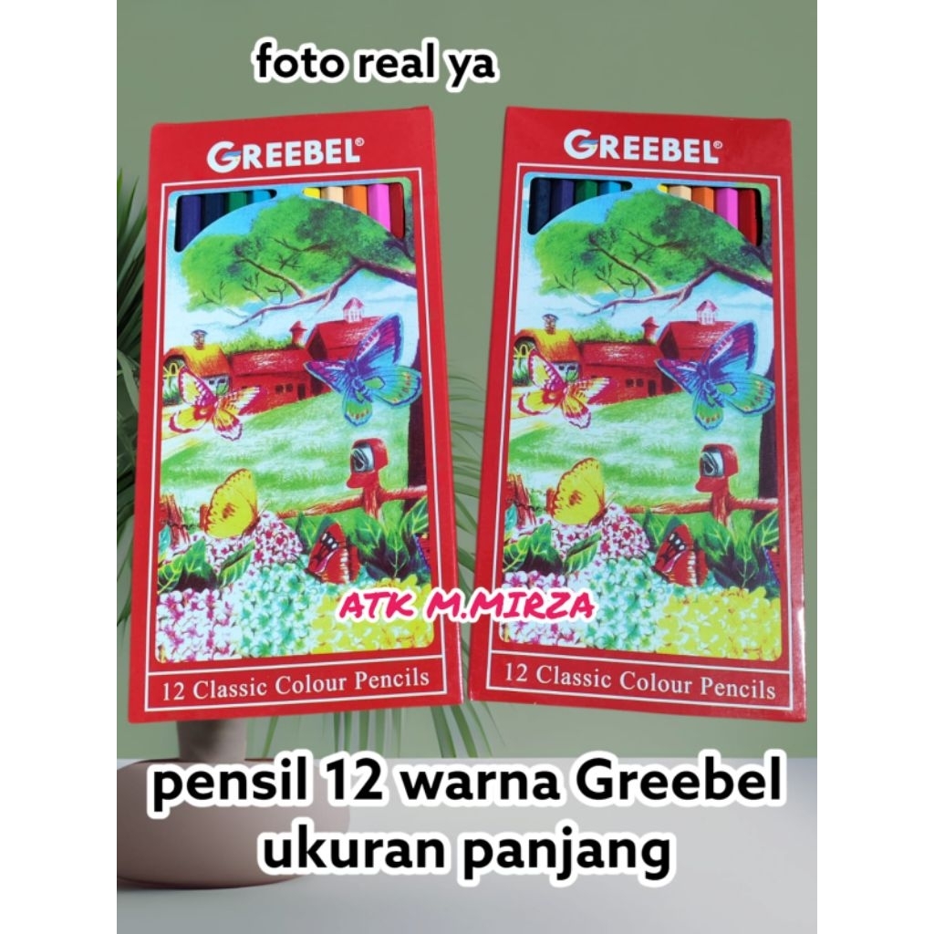 

Pensil 12 warna Greebel merah ukuran panjang
