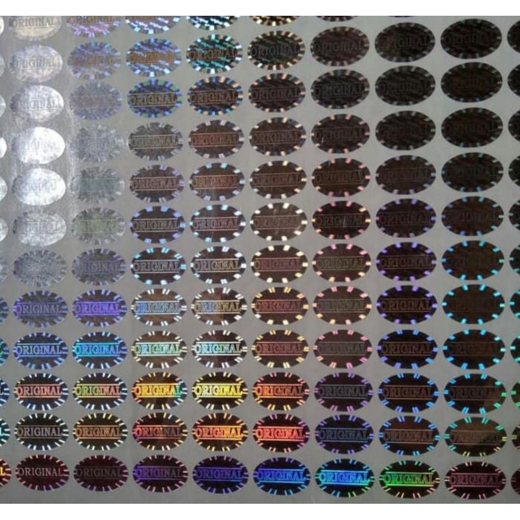 stiker hologram original silver