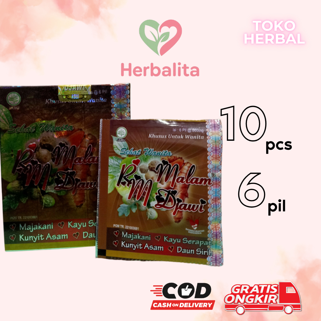 

RM Malam Djawi Jamu 10 Bungkus 6 Pil Manjakani Kayu Serapat Kunyit Asam Daun herbalita