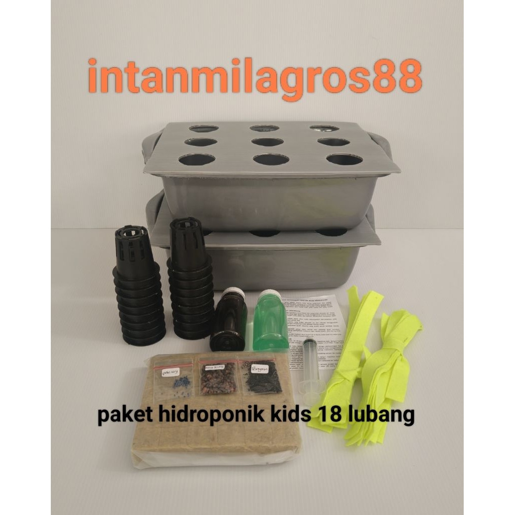 paket hidroponik kids 18 lubang/paket hidroponik/paket lubang 9/paket hidroponik pemula