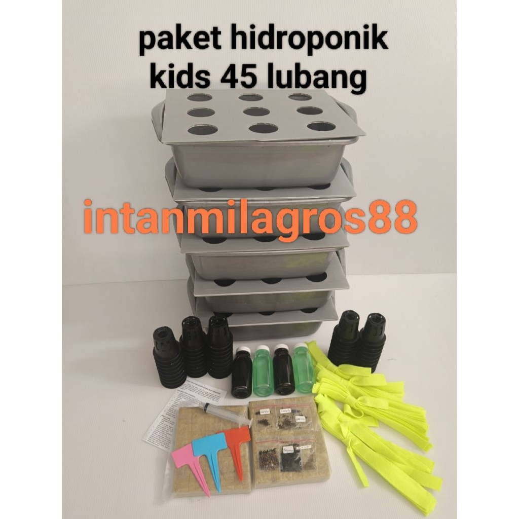 paket hidroponik kids 45 lubang/paket hidroponik/paket hidroponik pemula/paket hidroponik siap tanam