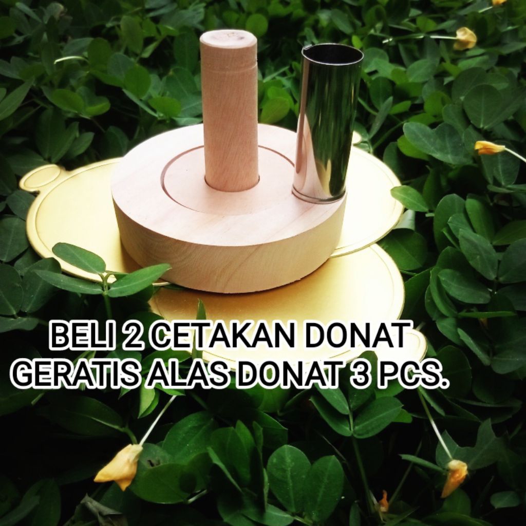 

Cetakan donat kayu bentuk ring 1/bulat.1set+pembolong.(ples2pcs) penekan+gagang