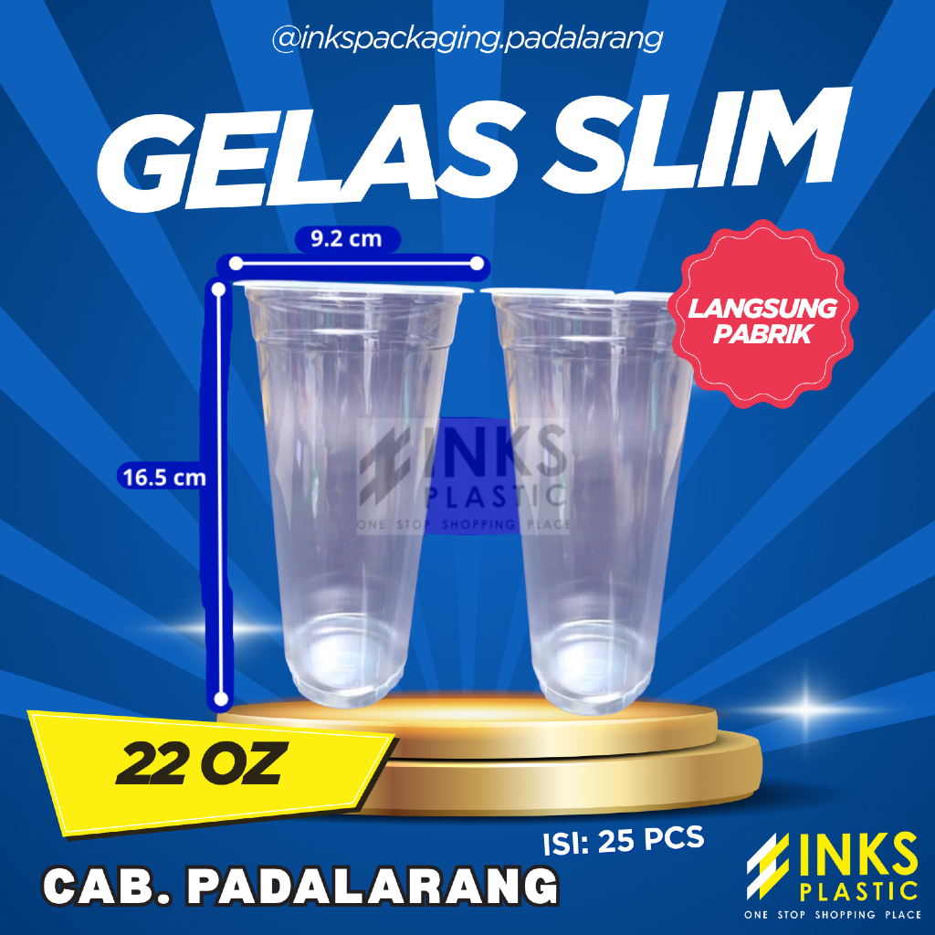 GELAS SLIM TINGGI 22 OZ