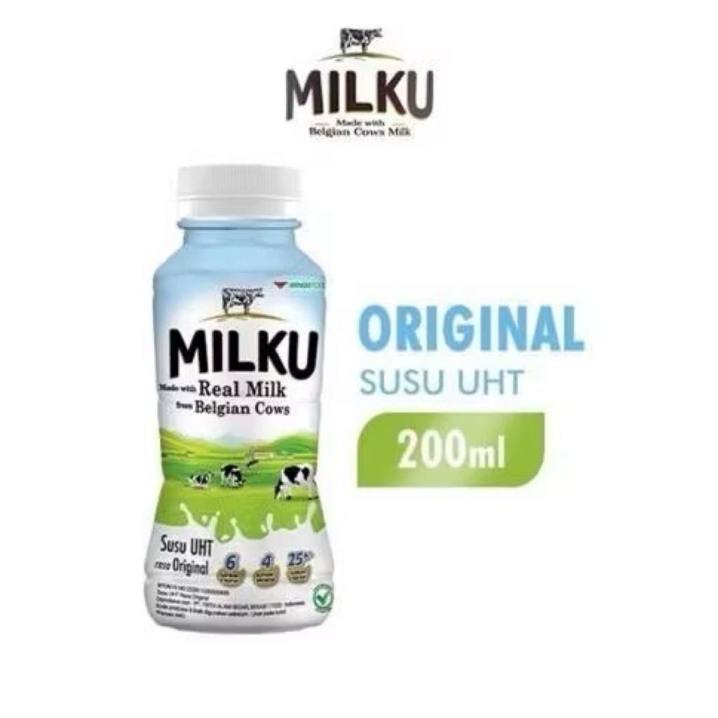 

Susu UHT milku kemasan botol 12x200 ML varian 3rasa