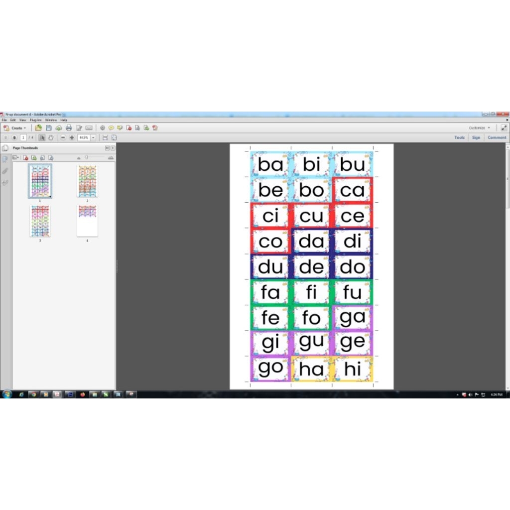 Flash Card 90 pcs satu suku kata