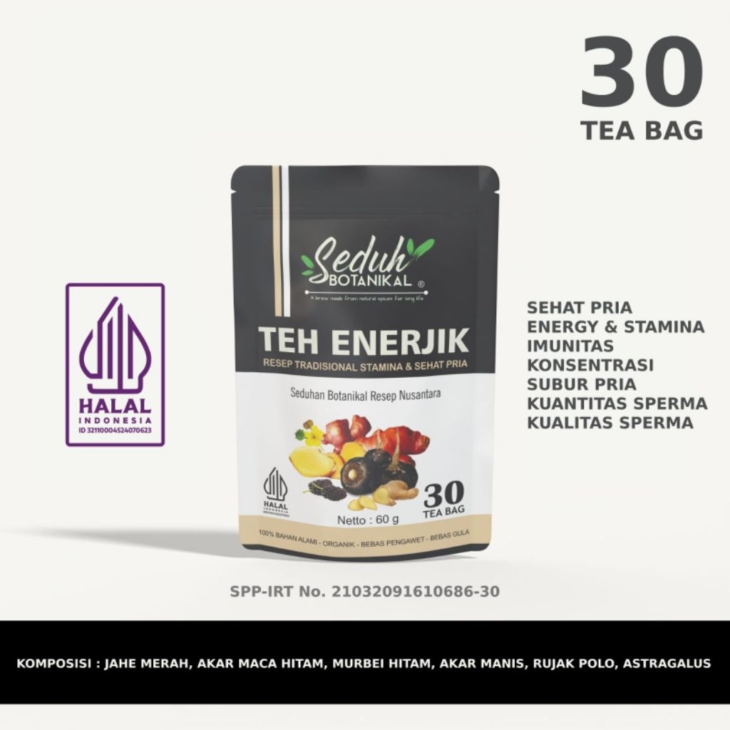 

TEH ENERJIK ISI 30 | KESUBURAN PRIA | STAMINA PRIA | TEH REMPAH RESEP JSR