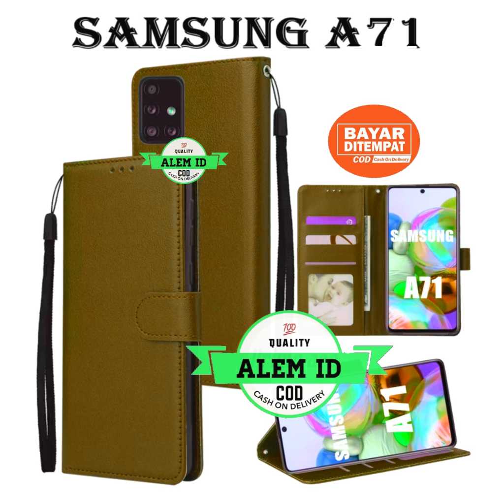 SAMSUNG A71 FLIP LEATHER CASE PREMIUM-FLIP WALLET CASE KULIT UNTUK SAMSUNG A71 - CASING DOMPET-FLIP 