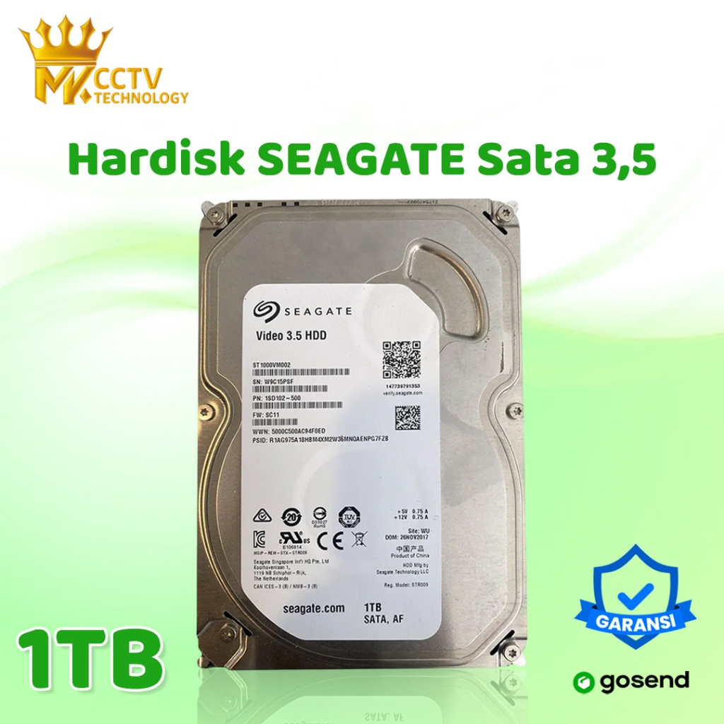 Hardisk 1TB CCTV Seagate Sata 3.5 Inch HARDISK PC/CCTV 1TB HDD Internal untuk cctv