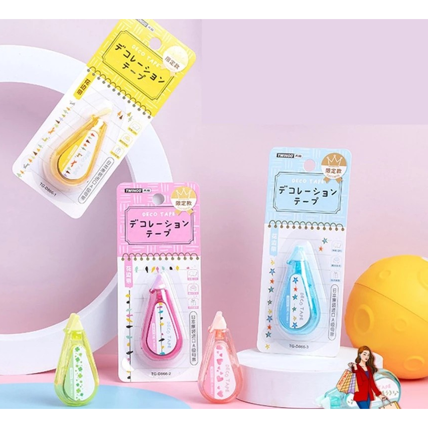 

[ATMS] Correction Tape Mini Motif Love Burung Daun.Tape Stempel Roller Stamp 5mm X 5m Portable.