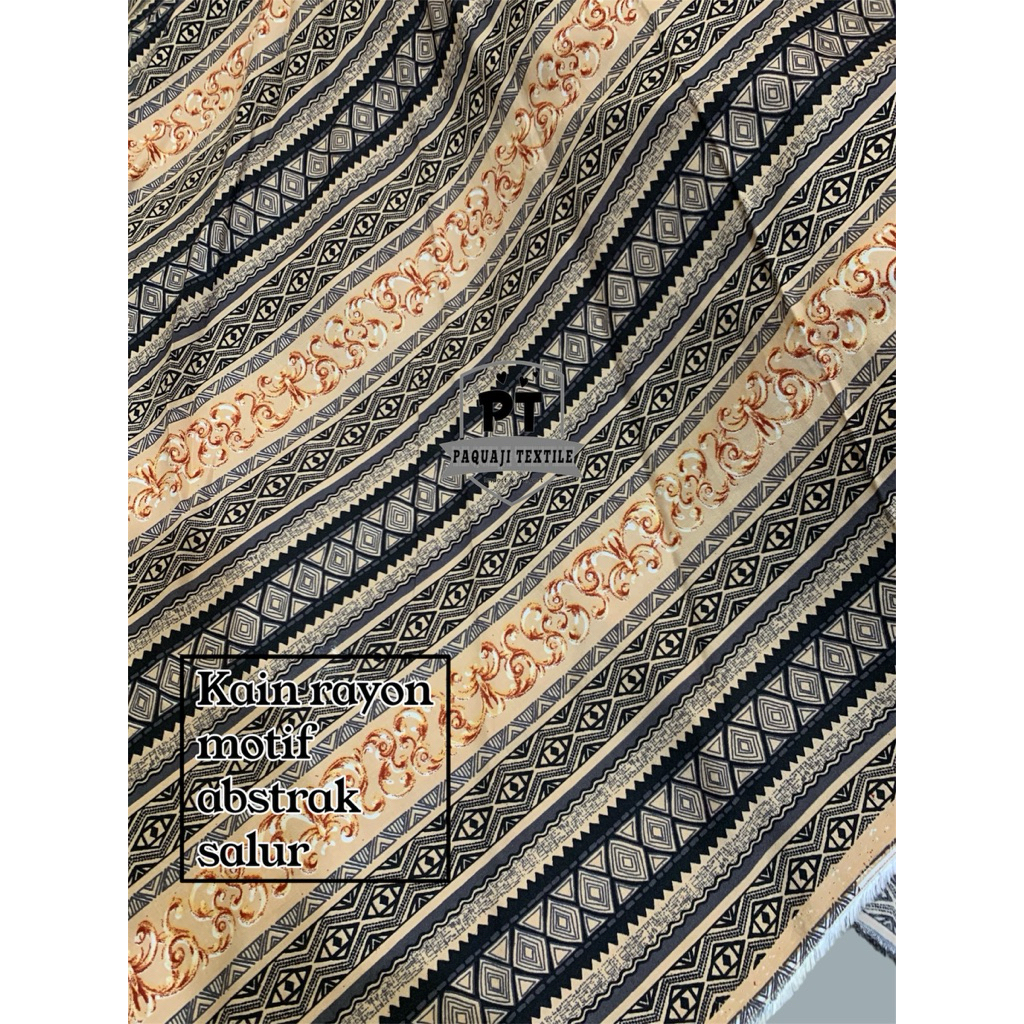 bahan kain katun rayon motif abstrak salur/rayon motif terbaru/rayon viscose(harga tertera 50cm)