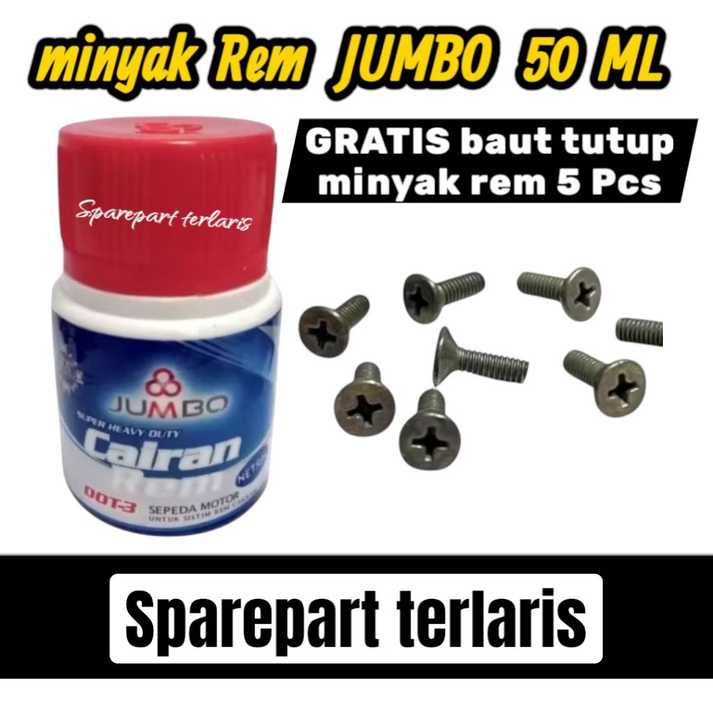 PROMO Oli Rem Motor Dot 3 Jumbo 50 ML warna merah Minyak rem dot3