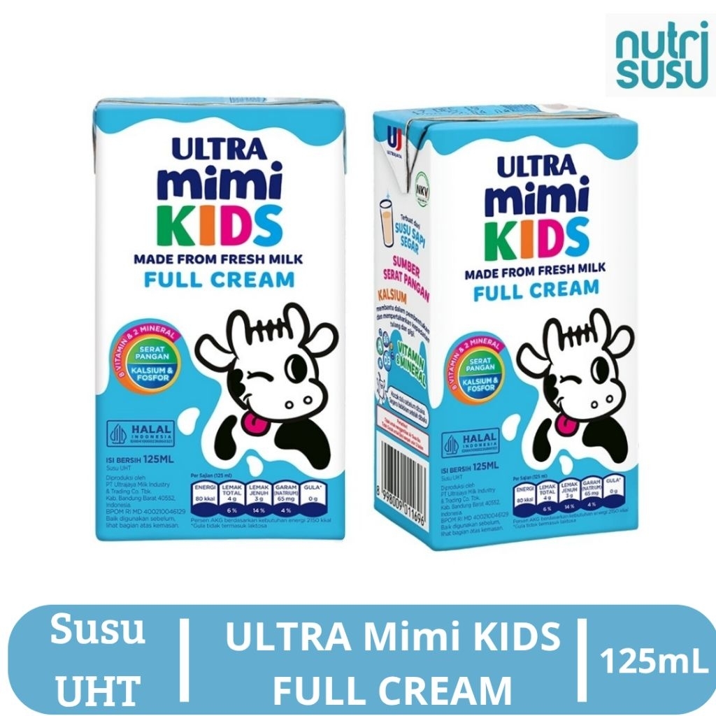 

Ultra Mimi Kids Susu UHT Full Cream 125mL Per Pcs