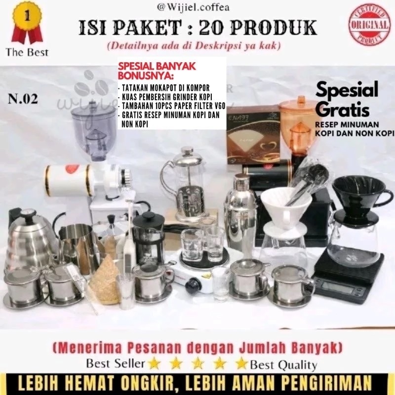 PAKET USAHA KEDAI KOPI - PAKET ALAT KOPI LENGKAP EKSKLUSIF - ALAT KOPI MESIN GRINDER KOPI ELEKTRIK M