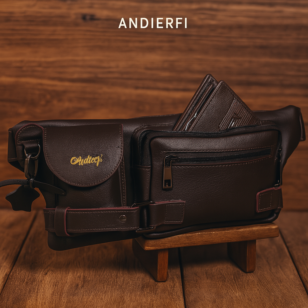 ANDIERFI ARF Waistbag Kulit Premium WB9 Pria dan Wanita Tas Pinggang Handmade dengan Desain Elegan &