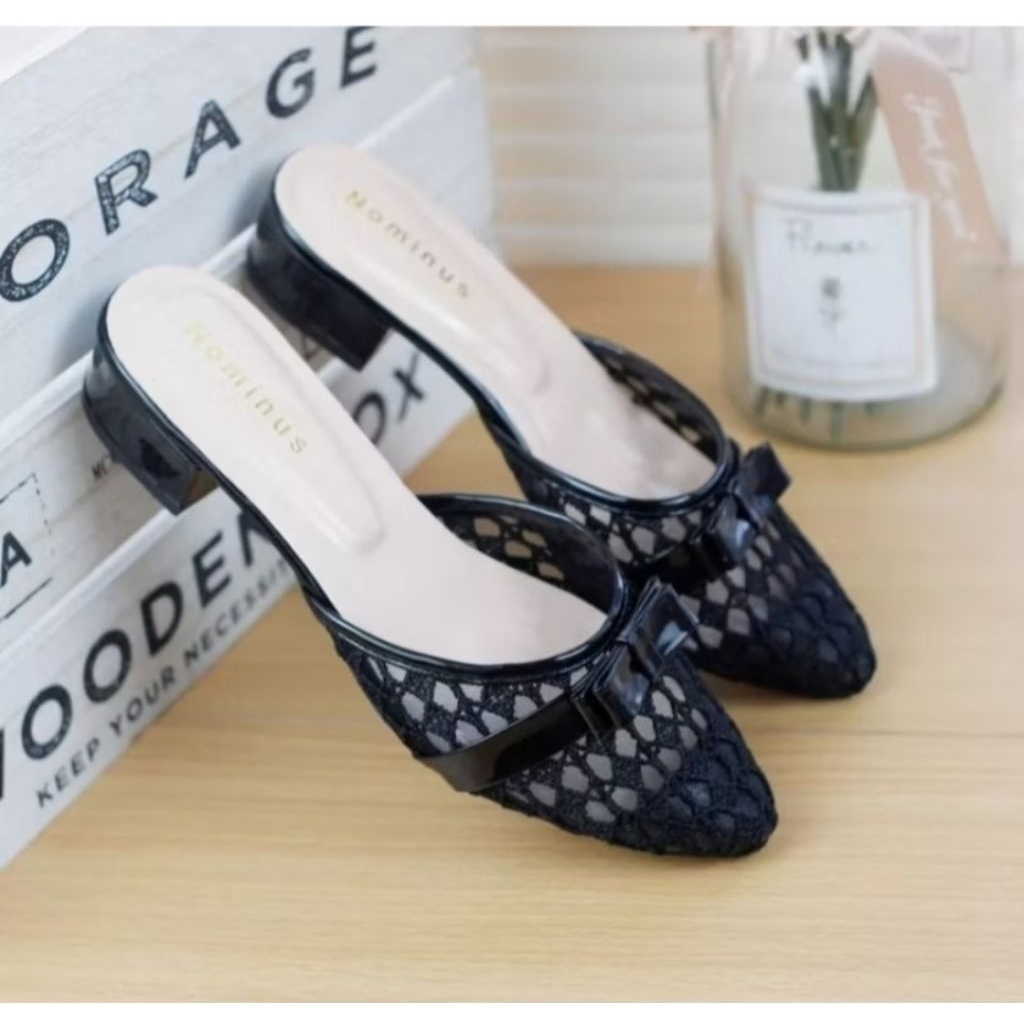 sandal kondangan wanita#sandal slop wanita#sandal hak 3 cm