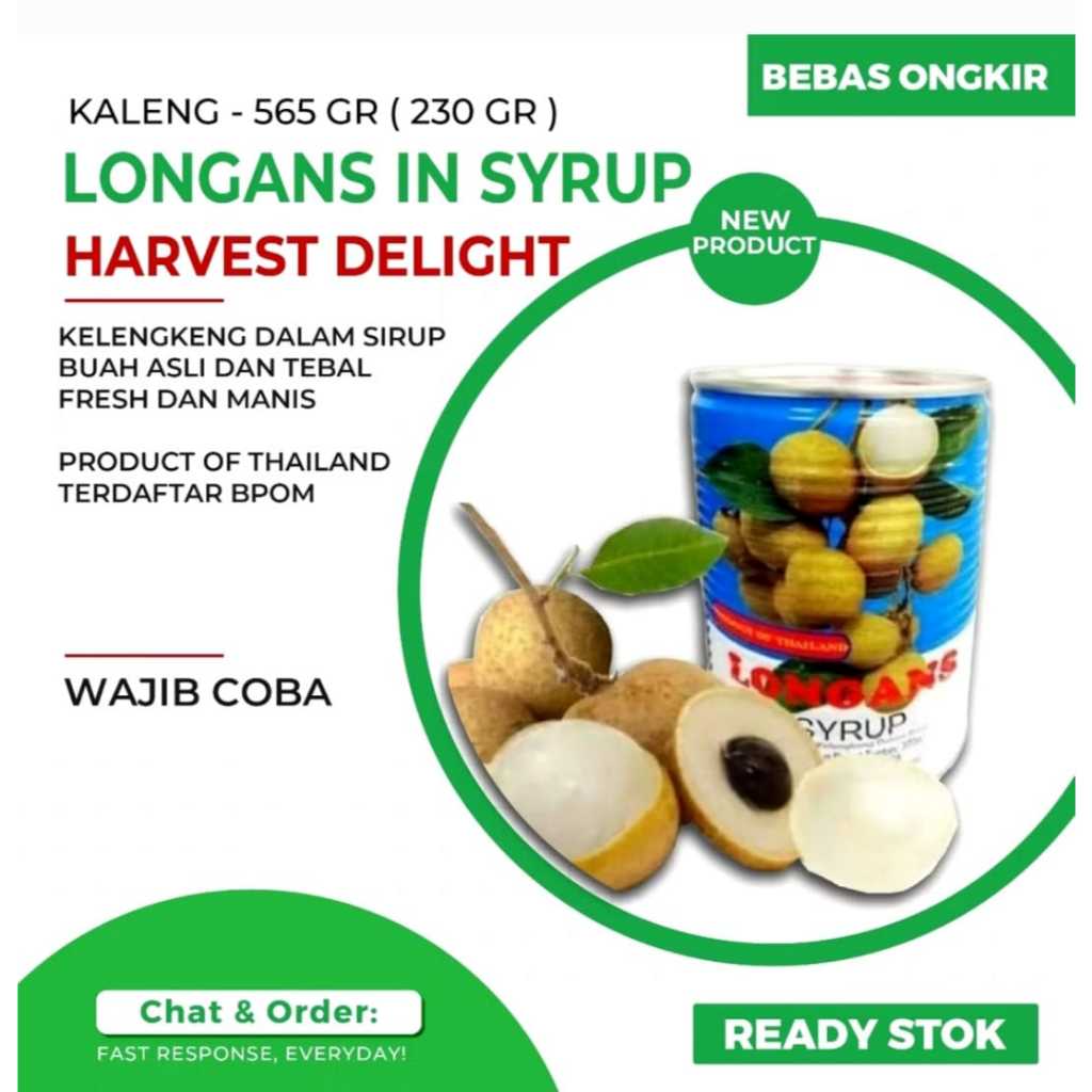 

Harvest delight longans 567 gram / lengkeng kaleng / longan kaleng