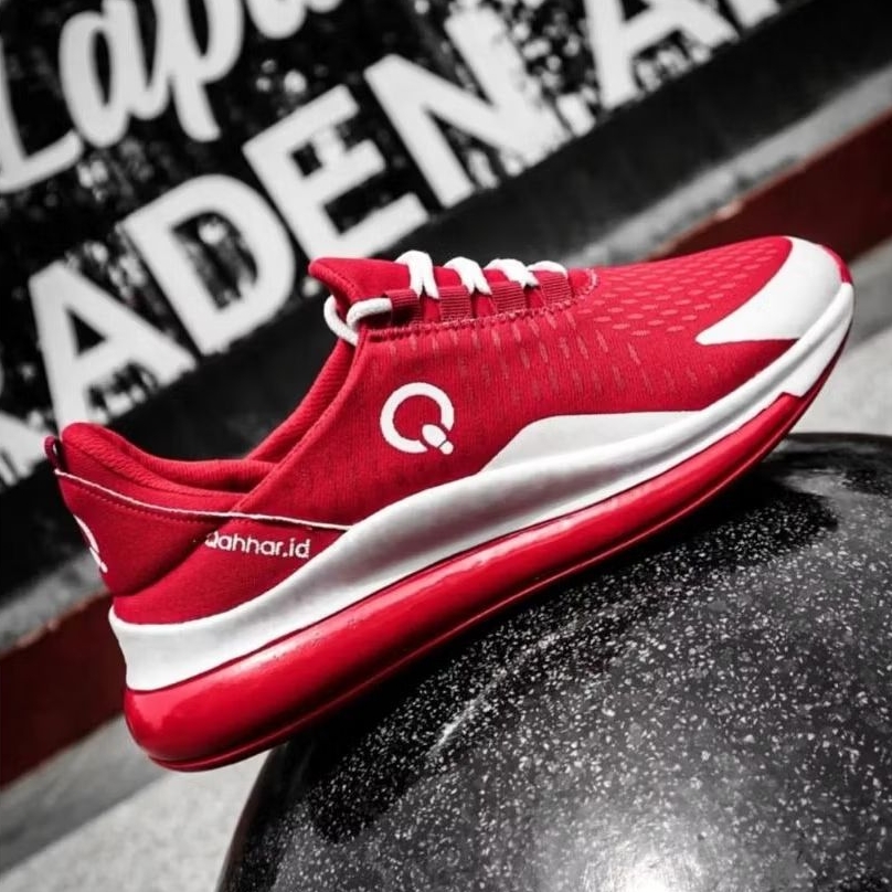 QAHHAR.ID LEO (Merah Putih / Sepatu Running Merah Putih Pria Wanita /Sepatu OlahragaLari Sporty