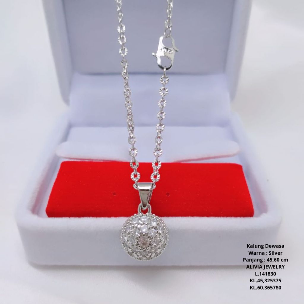 Kalung Nori Silver Xuping Wanita Perhiasan Tembaga Lapis Emas Terlaris Tidak Mudah Luntur SILVER-K7
