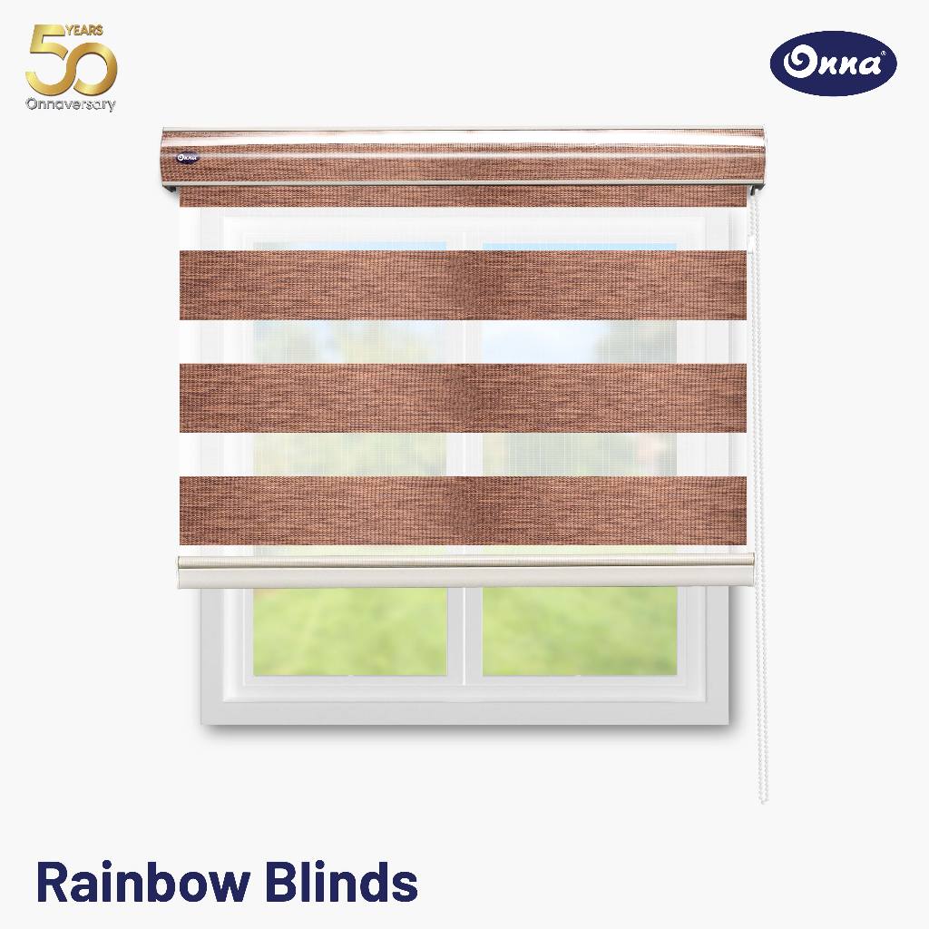 [BACA DESKRIPSI] Onna Rainbow Blinds Onna / Tirai Jendela Gulung / Zebra Blinds