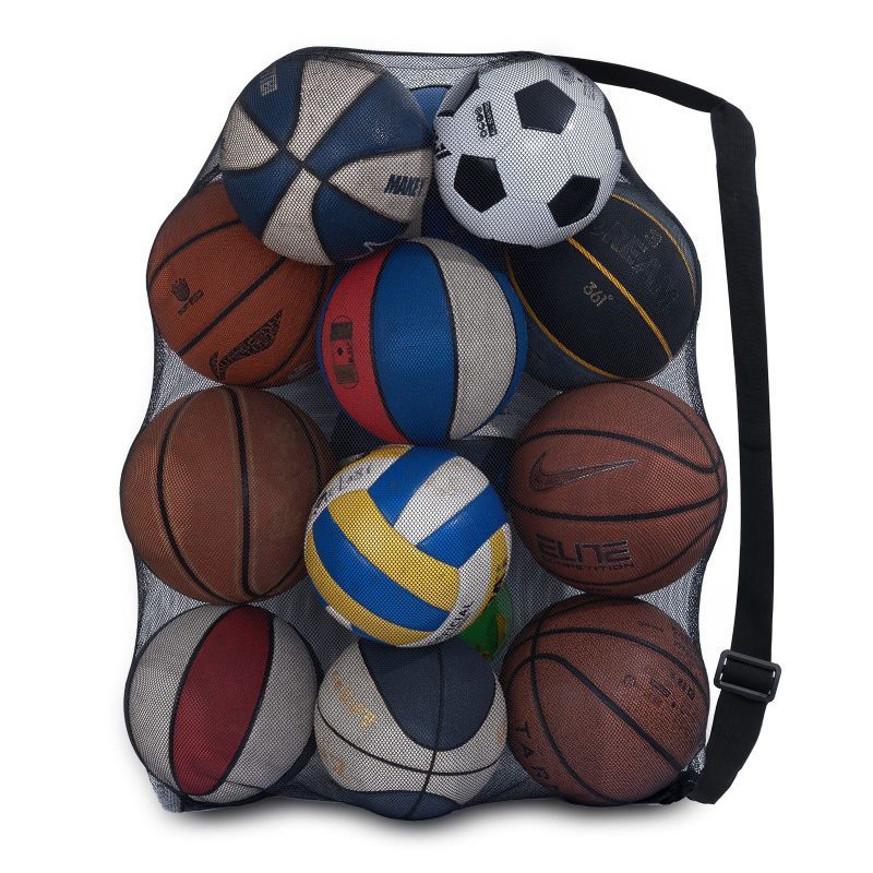 String Bag / Tas Jaring Hitam / Tas Penyimpanan Mainan Anak / Sepak Bola Bola Voli Basket -
