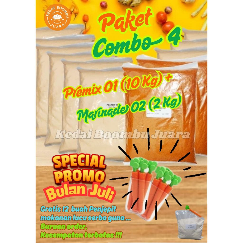 

Paket Combo 4 / Biang Tepung Ayam Bumbu Premix 01 (10 kg) dan Bumbu Marinasi Marinade 02 (2 kg)