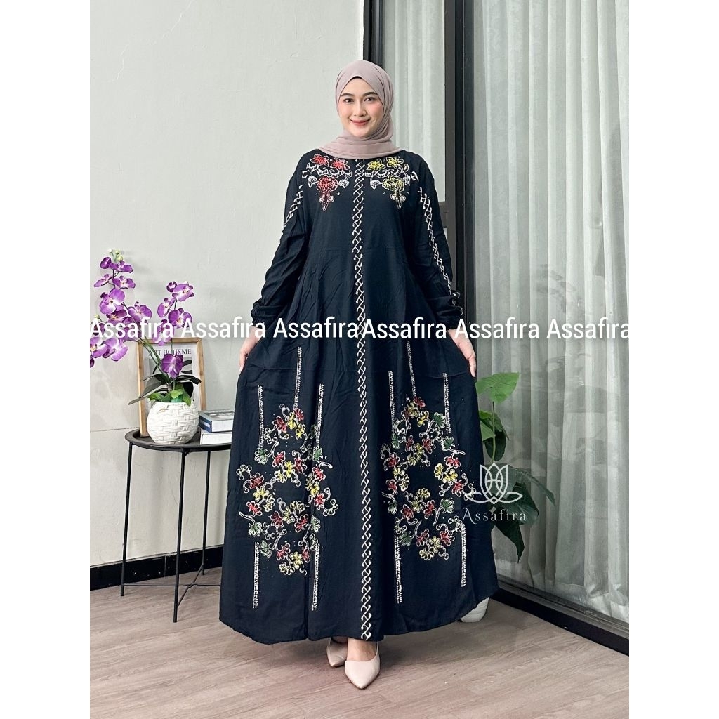 GAMIS TWILL ORI RAYON READY STOK MOTIF ARABIAN AKSARA