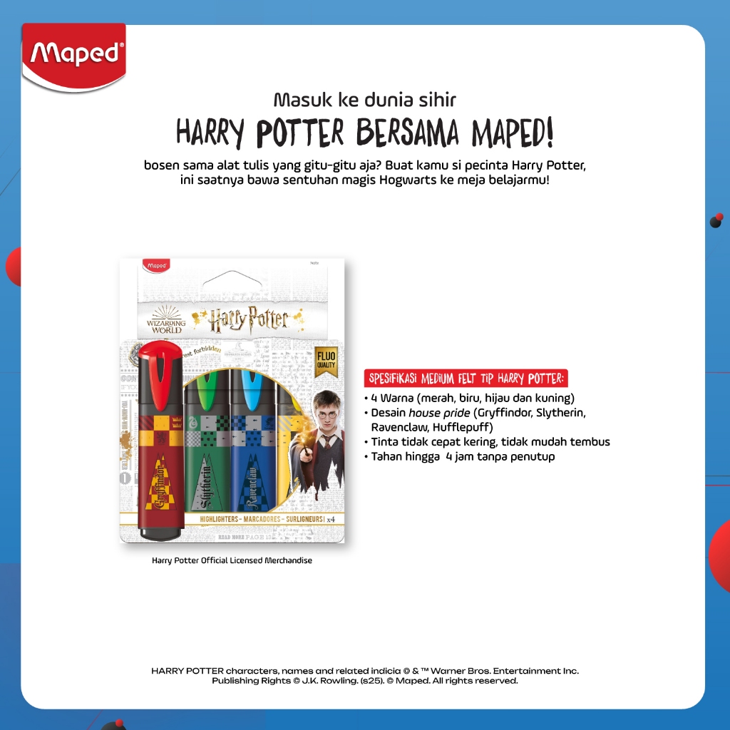 

Maped Highlighter Penanda Warna Edisi Khusus Harry Potter isi 4 warna