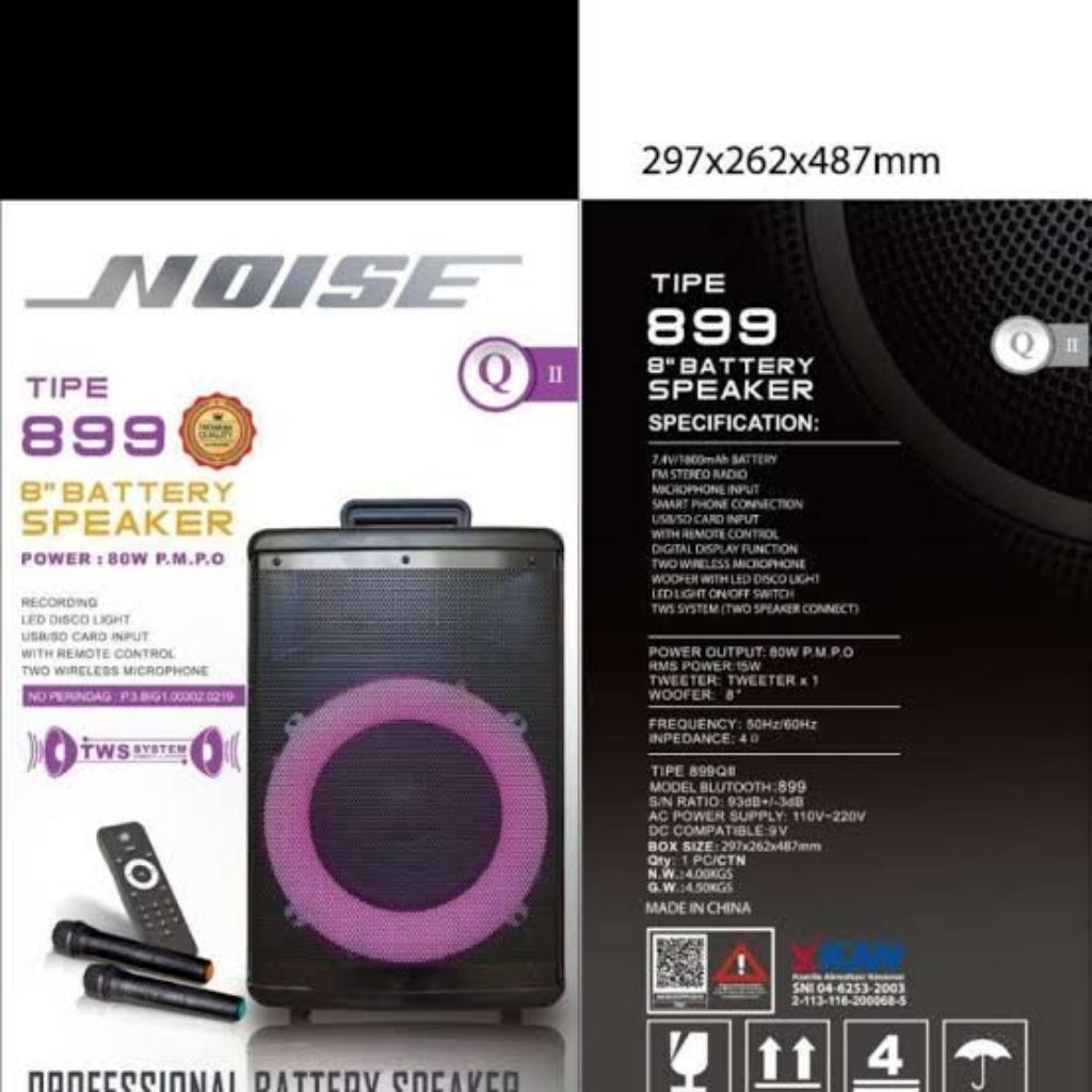 Speaker Bluetooth Portable NOISE 899Q | 8" Woofer