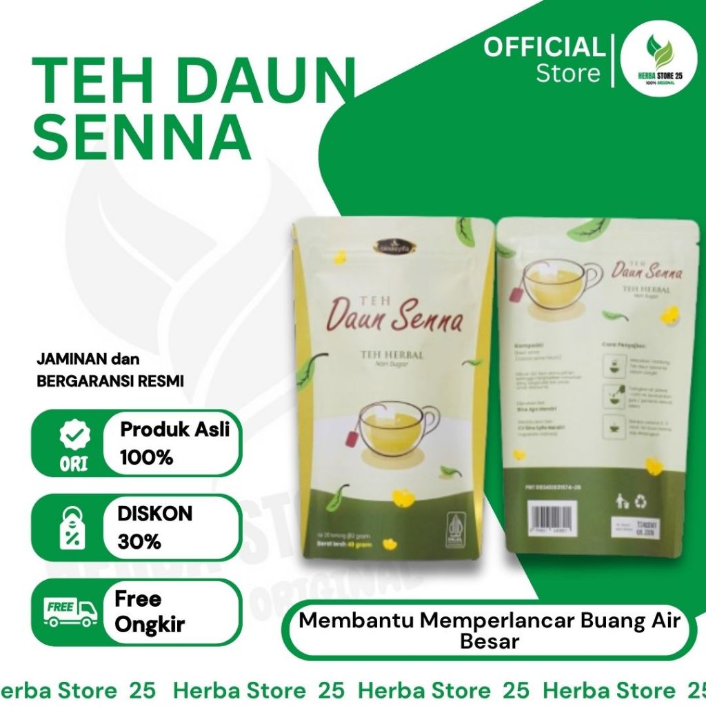 

TEH DAUN SENNA - Teh Herbal Non Sugar (memperlancar buang air besar)